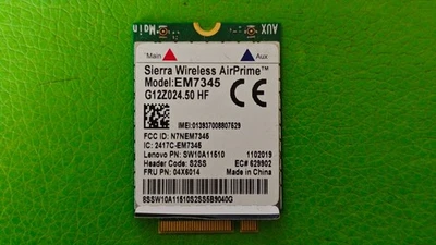 SIERRA EM7345 FRU:04X6014 4G LTE WWAN Mobile Broadband Card - image 1 of 2