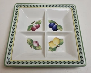 New VILLEROY BOCH Germany FRENCH GARDEN FLEURENCE 4-Part Divided Square Platter - Picture 1 of 3