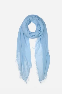 Chan Luu Cashmere & Silk Scarf Wrap Solid Beautiful Soft BLUE BRH-SC-140 - Image 1 of 4