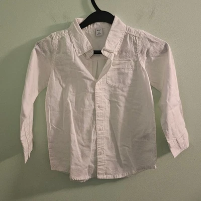 Camisa Antigua Azul Marino Blanco Algodón Abotonada Talla 5T ~ Versátil Minimalista Foto 1 de 4