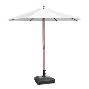 Yescom 9' Wood Outdoor Patio Umbrella with Base Included Wheels Stand White - Picture 1 of 9