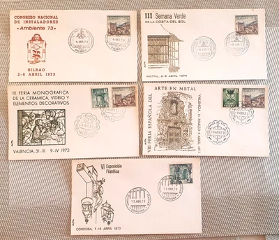 Spain, Espana,  1973 - 5 FDC,s ( Bilbau, Valencia, Motril, Cordoba ) - Image 1 of 4