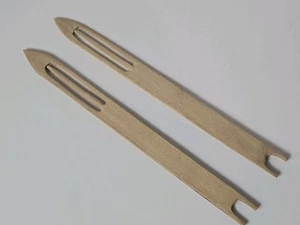 2 Agujas de red de pesca de MADERA 7,5" X 5/8" NUEVAS DE COLECCIÓN Bellingham WA sin usar - Imagen 1 de 4