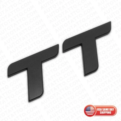 08-15 Audi TT Matte Black Rear Letter Tail Nameplate Trunk Emblem Badge Sport - Image 1 of 4