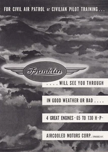 Pubblicità motore aereo Franklin 1942 23/10/2024r - Foto 1 di 1