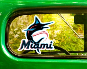 2 MIAMI MARLINS STICKER Decal Bogo For Car Bumper Free Shipping Travel Mug - Picture 1 of 1
