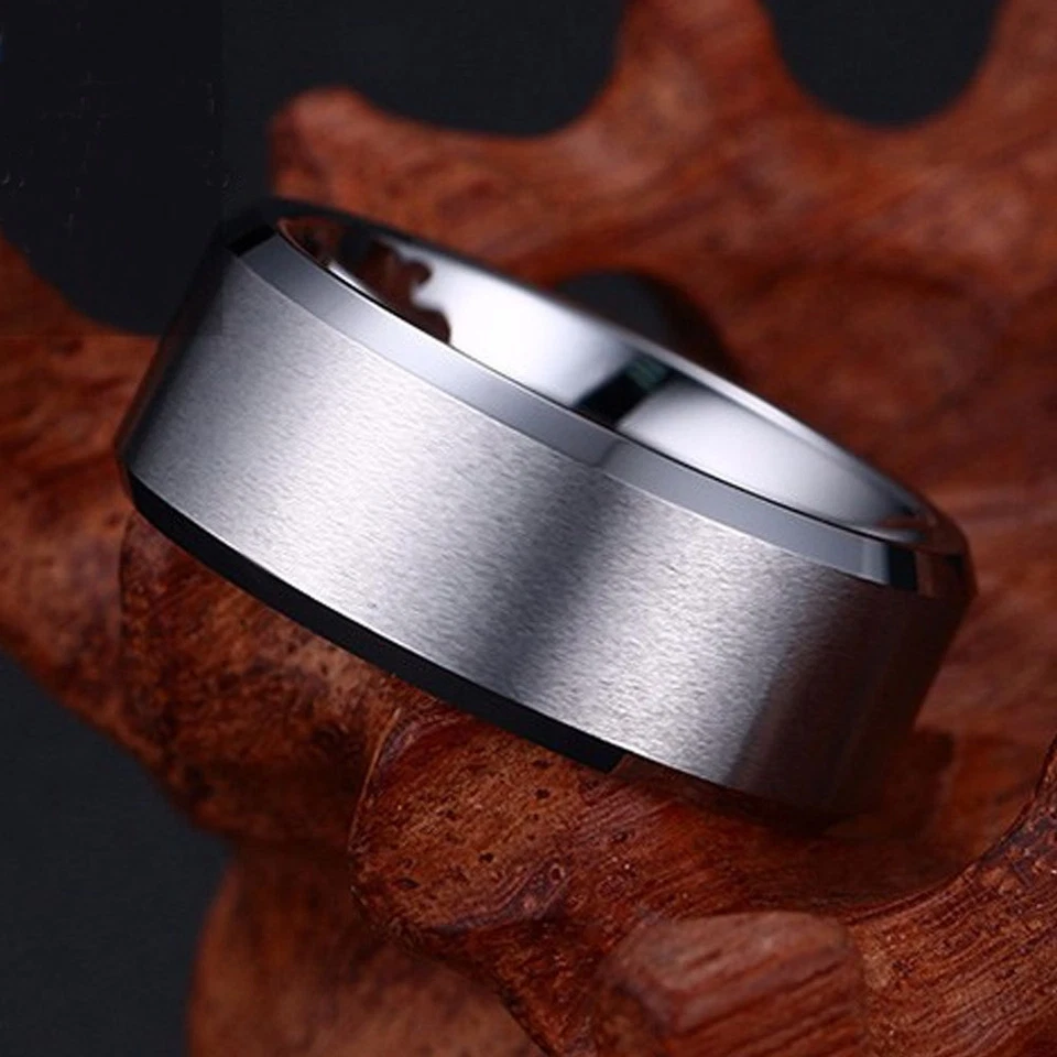 Anello fascia ARGENTO uomo metallo accessorio uomini gioiello bigiotteria regalo - Immagine 1 di 3