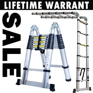 Retractable DIY Roof Climb 16 Steps Compact Save Space Extends to 5m Ladder US - Picture 1 of 14
