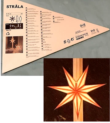 IKea STRALA STAR Lámpara Colgante Pantalla Rojo/Blanco 28" (70cm), STRÅLA 904.782.38 Nuevo Foto 1 de 4