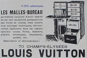 PUBLICITE LOUIS VUITTON MALLE BUREAU MACHINE A ECRIRE LIVRES DE 1926 FRENCH AD - Picture 1 of 1