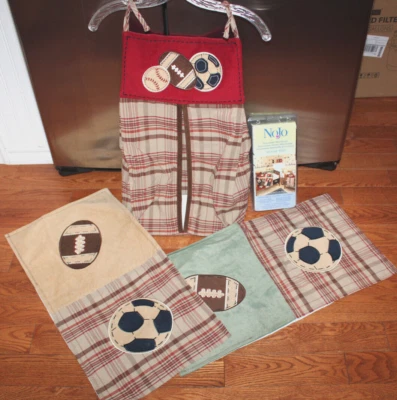 NoJo Baby My Little MVP Lot Diaper Stacker ~ Wall Decals (NEW) ~ Pillow covers? - Image 1 of 4