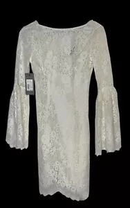 Marciano by Guess Minikleid Safran weiß Spitze Glockenärmel US 2 EU 38 Boho 330 $ - Bild 1 von 9