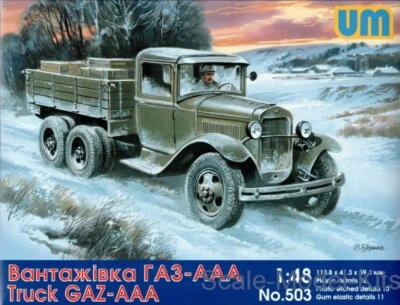 Unimodel 503 - 1/48 GAZ-AAA Soviet Truck WWW II Scale Plastic Model Kit UM 503 - Image 1 of 4