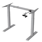 Sit Stand Desk Frame Height Width Adjustable Home Office Grey Super Sturdy UK HQ