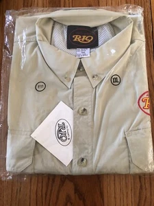 Jim Vincent’s Rio Long Sleeve Fishing Shirt 2XL Khaki Rio Logo - Picture 1 of 7