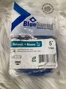 Ethernet Cable 6338 1.5 M Rohs Flat Internet Network Cable - Blue 5ft Cord - Picture 1 of 2