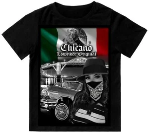 Chicano Low Rider Original Mens T-Shirt Print On Shaka Wear Heavyweight Tee - Picture 1 of 7