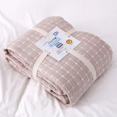 Cotton Towel Quilt Thin Air Conditioner Throws Cotton Gauze Adult Nap Blankets - Image 1 of 4