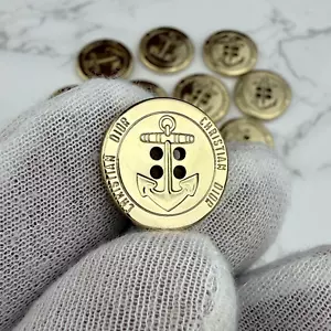 10 CHRISTIAN DIOR GOLD BUTTONS ANCHOR LOGO VINTAGE METAL ROUND 18MM - Picture 1 of 8