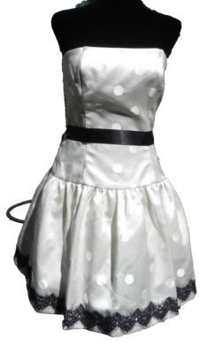 JESSICA MCCLINTOCK GUNNE SAX Polka Dot Strapless VTG 90s y2k Dress PROM size 8 - Image 1 of 4