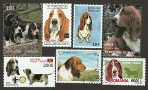 BASSET HOUND ** Int'l Dog Postage Stamp Art Collection ** einzigartige Geschenkidee ** - Bild 1 von 1