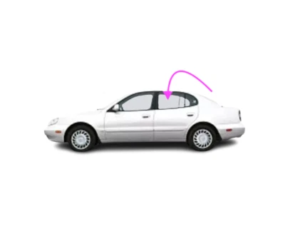 Fits : 1998-2002 Daewoo Lanos 4DR Sedan Driver Side Rear Left Door Window Glass - Image 1 of 4