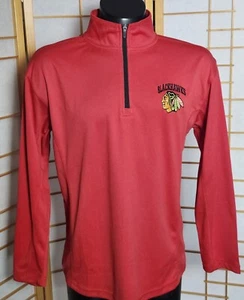 Chicago Blackhawks 1/4 Zip Pullover Sweatshirt Mens M Red - Picture 1 of 5