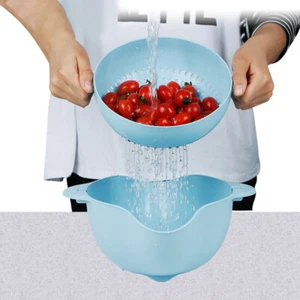 Reis Drain Korb Kunststoff Sieb Schüssel Waschbecken Sieb Gemüse Waschen Sieb - Bild 1 von 12