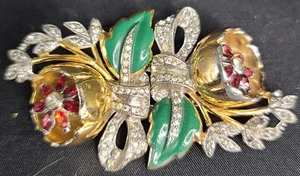 Vintage Coro Duette Quivering Camellia Brooch Pin Vintage - Picture 1 of 6