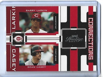 Barry Larkin/Sean Casey 2005 Playoff Prestige Connections #11-Cincincinnati Reds Foto 1 de 2