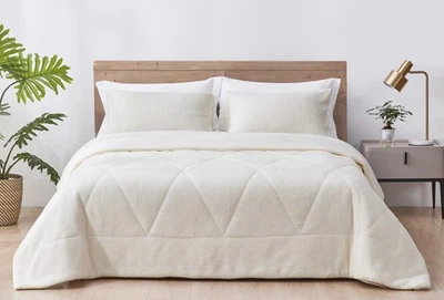 Chezmoi Collection Zane 3-Piece Microfiber Reversible Sherpa Comforter Set - Image 1 of 4