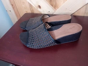 Zapatos planos de cuña de cuero negro Gentle Souls para mujer 11 - Imagen 1 de 5