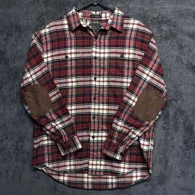 Camisa de franela Pendleton Hawthorne para hombre grande tartán a cuadros gamuza parches en el codo Foto 1 de 4