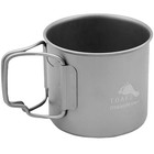 TOAKS Titanium 375ml Cup with Folding Handles - CUP-375 - Outdoor Camping Mug