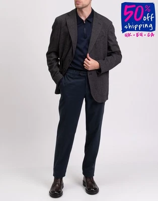 RRP€798 FEDELI Blazer Jacket IT56 US46 XXXL Wool Blend Single-Breasted Collared - Image 1 of 4