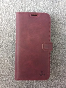 Snakehive iPhone 16 Pro Premium Leather Wallet Case with Card Slots Plum - Picture 1 of 4