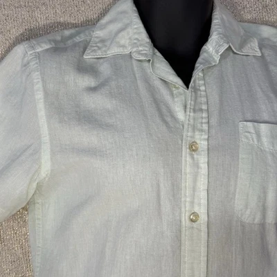 Sonoma Linen button up shirt Short Sleeve small Cotton Mint Blue Men’s Quiet Lux - Image 1 of 4