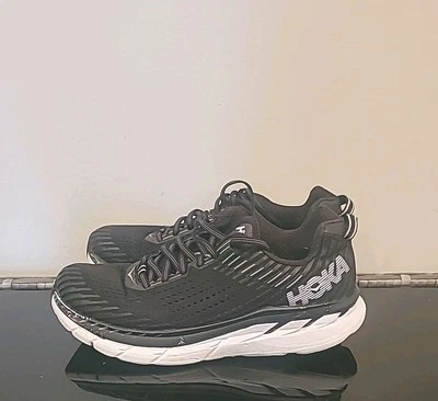 Hoka One One Shoes Men's 9.5 Clifton 5 Black White Sneakers Trainers Foto 1 de 4