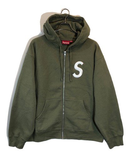 Felpa con cappuccio e zip logo SUPREME 24AW S taglia: L verde uomo
