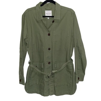 Madewell Jacket Womens Large Olive Utility Military Army Safari Belted Pockets - Image 1 of 4