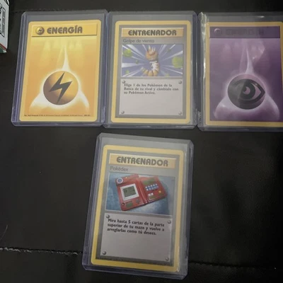 Pokemon Base Set SPANISH 2 Trainer And 2 Energy Cards - Image 1 of 2