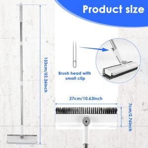 Floor Scrub Brush with Long Handle Hard Bristle Floor Cleaning Brush with qiTny - Picture 1 of 11