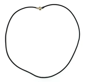 Pandora 925 Plata Esterlina Clip a Presión Negro Cordón Cuero Collar 24 pulgadas - Imagen 1 de 5