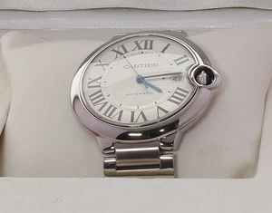 PALLONCINO CARTIER BLU COME NUOVO W69012Z4 42MM AUTOMATICO NUMERO ROMANO LUCIDO REVISIONATO - Foto 1 di 7