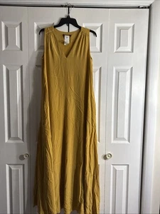 ABITO LUNGO MAX MARA STUDIO GIALLO 100% PURA SETA TG 40 IT US 6,EU 38 - Foto 1 di 8