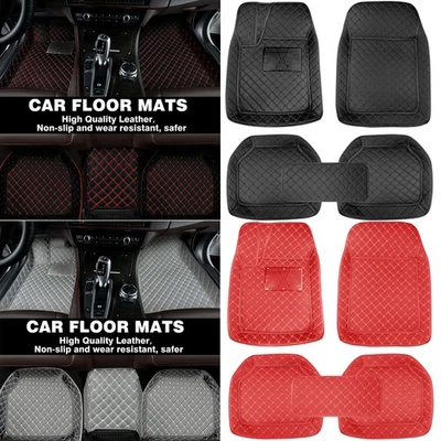 For Honda Models Leather Car Floor Mats Front & Rear Set Car Liners All Weather Foto 1 de 4