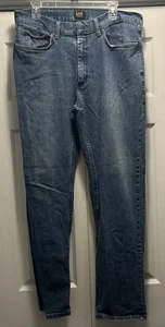 Vintage Lee  Blue Denim Jeans Mens 36x32 Medium Wash 100% Cotton 90s Y2K - Picture 1 of 9