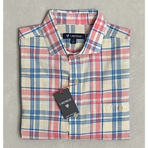 Daniel Cremieux 38 Men's Large Short Sleeve Button-Up Shirt Pink & Blue NEW - Picture 1 of 12