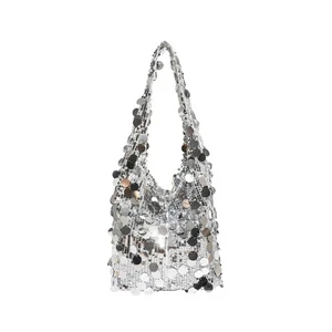 Commuters Bag Glitters Detailing Ample Storage Space Shoulder Purse for Women - Picture 1 of 11