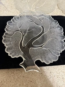 Vintage Hazel Atlas "Tree of Life" Clear Glass Snack Plates Set of 4 Mid Century - Picture 1 of 6